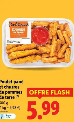Lidl Poulet pané et churros de pommes de terre offre
