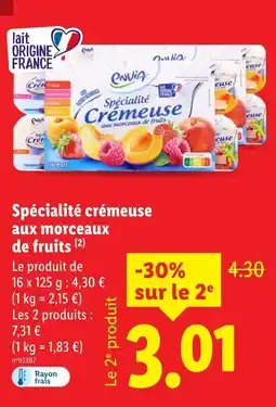 Lidl ENVIA Spécialité crémeuse aux morceaux de fruits offre
