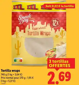 Lidl SNACK DAY Tortilla wraps offre