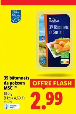 Lidl nautica 39 bâtonnets de poisson MSC offre