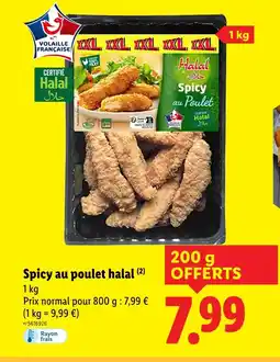 Lidl Spicy au poulet halal offre