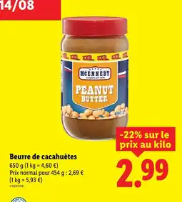 Lidl MCENNEDY Beurre de cacahuètes offre