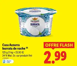 Lidl CASA AZZURRA burrata de vache offre