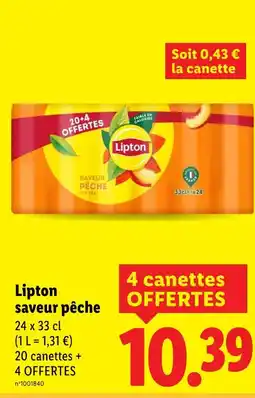 Lidl LIPTON Saveur pêche offre
