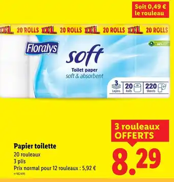 Lidl FLORALYS Papier toilette offre