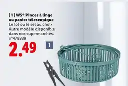 Lidl W5 Pinces à linge ou panier télescopique offre