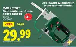 Lidl PARKSIDE Scie sauteuse et scie sabre sans fil offre