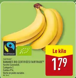 ALDI FAIRTRADE Bananes Bio Certifiées Fairtrade offre