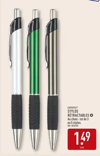 ALDI EXPERTIZ Stylos Rétractables offre
