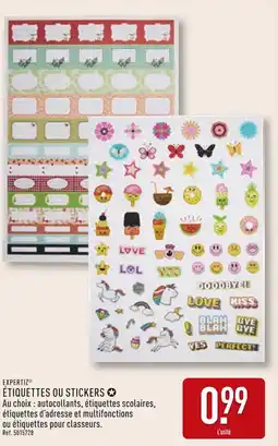 ALDI EXPERTIZ ÉTIQUETTES OU STICKERS offre
