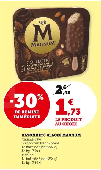Super U MAGNUM Bâtonnets glacés offre