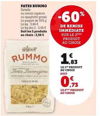 Super U Rummo Pâtes offre