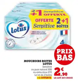 Super U Lotus Mouchoirs boîtes offre