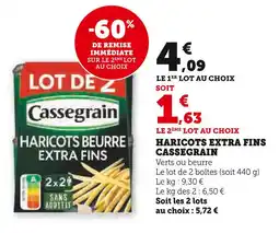 Super U Cassegrain Haricots extra fins offre