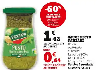 Super U PANZANI Sauce pesto offre