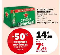 Super U HEINEKEN Bière blonde Heineken 5° offre