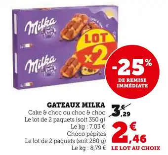 Super U Milka Gateaux offre