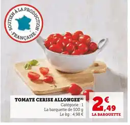 Super U Tomate Cerise Allongée offre