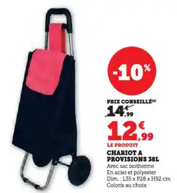 Hyper U Chariot a provisions 38l offre