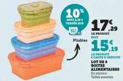 Hyper U Lot de 4 boites alimentaires offre