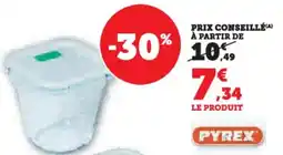 Hyper U Boite alimentaire pyrex offre