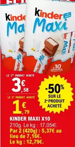 E.Leclerc Kinder - maxi x10 offre