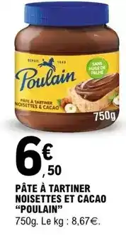 E.Leclerc Poulain - pâte à tartiner noisettes et cacao offre