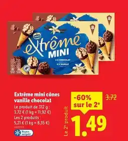 Lidl Nestlé - extrême mini cônes vanille chocolat offre