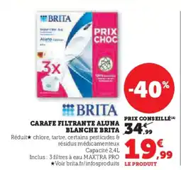 Hyper U Carafe filtrante aluna blanche brita offre