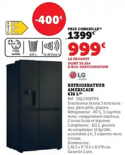 Hyper U Refrigerateur americain offre