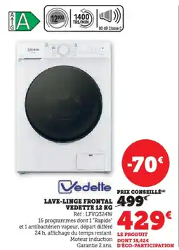 Hyper U Lave linge frontal vedette offre