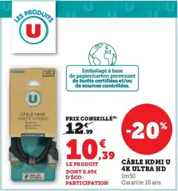Hyper U Câble hdmi u 4k ultra hd offre