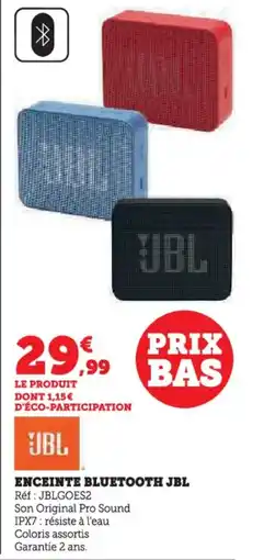Hyper U Enceinte bluetooth jbl offre