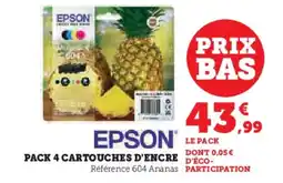 Hyper U Pack 4 cartouches d'encre offre