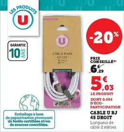 Hyper U Cable u rj 45 droit offre