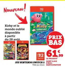 Hyper U Jeu nintendo switch 2 offre