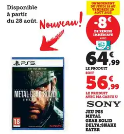 Hyper U Jeu ps5 metal gear solid delta:snake eater offre