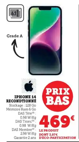 Hyper U Iphone 14 reconditionné offre