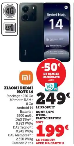 Hyper U Xiaomi redmi note 14 offre
