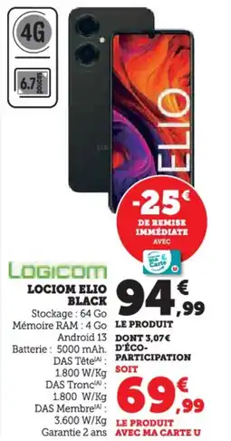 Hyper U Lociom elio black offre