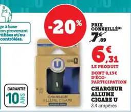 Hyper U Chargeur allume cigare u offre