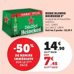 Bi1 Biere blonde heineken 5° offre