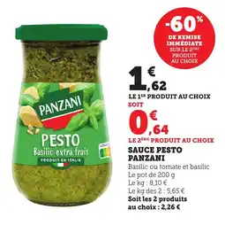 Bi1 Sauce pesto panzani offre