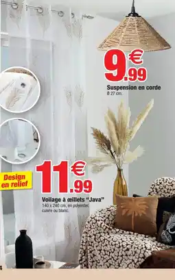 Bazarland Voilage à œillets Java offre