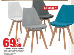 Bazarland Le lot de 4 chaises Nordia offre