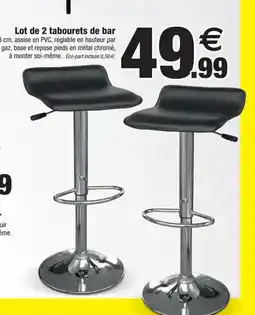 Bazarland Lot de 2 tabourets de bar offre