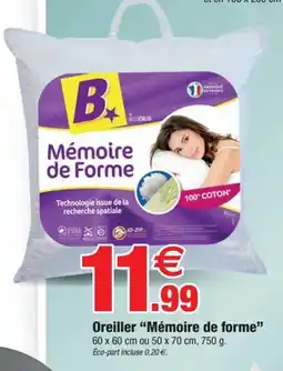 Bazarland Oreiller Mémoire de forme offre