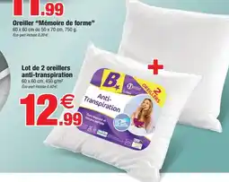 Bazarland Lot de 2 oreillers anti-transpiration offre