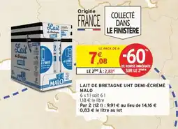 Intermarché Hyper MALO Lait de bretagne uht demi-écrémé offre