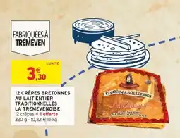 Intermarché Hyper 12 crêpes bretonnes au lait entier traditionnelles la tremevenoise offre